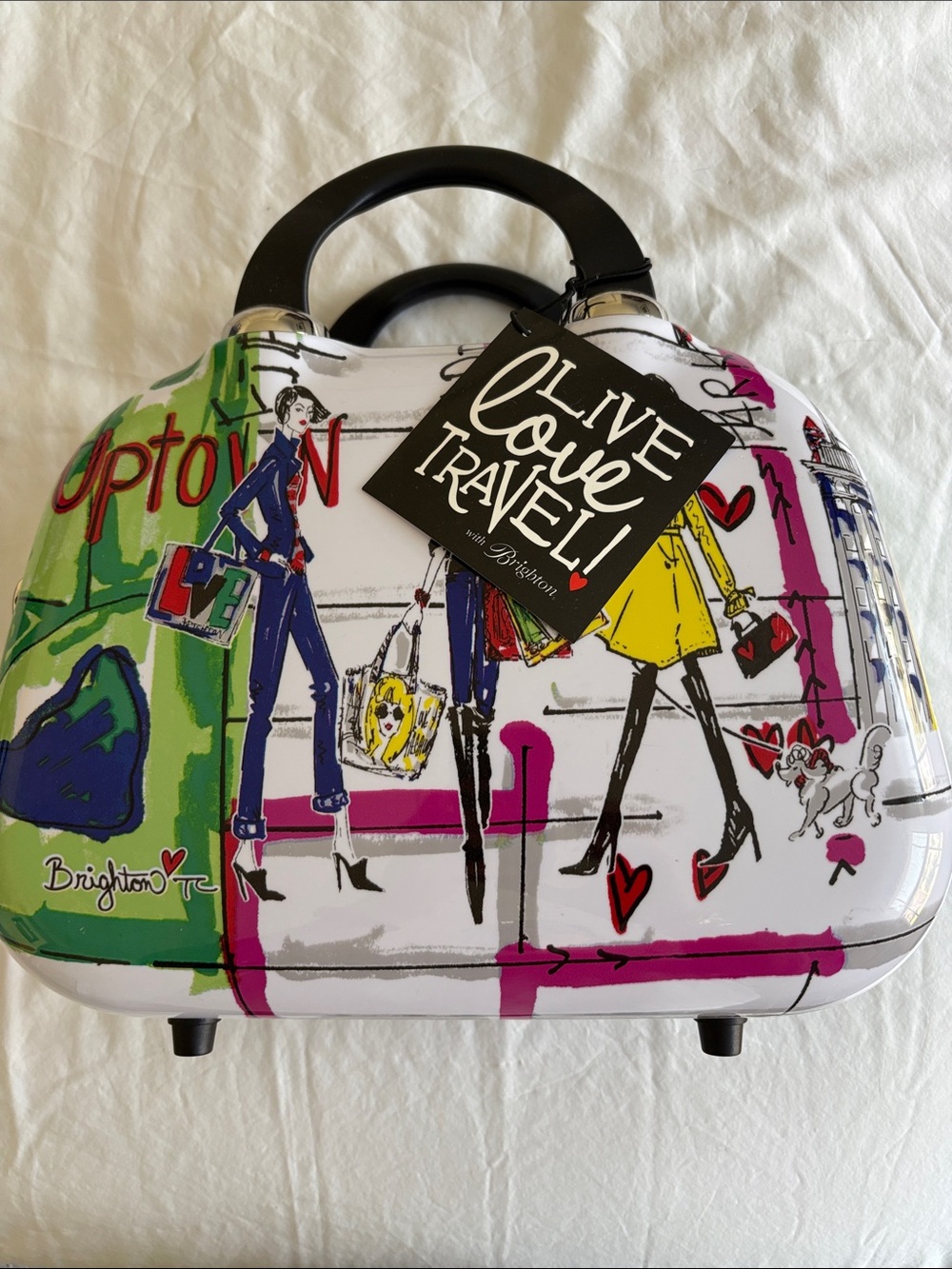 Brighton Live Love Travel Hard Shell Cosmetic Case - White Multi
